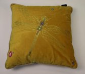 Madison sierkussen 45x45 cm Velvet insect yellow dragonfly