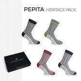 Heel Tread Pepita Heritage pack - Vintage Porsche stoelbekleding - 4 Paar - fun sokken - Auto sokken - Maat 41-46