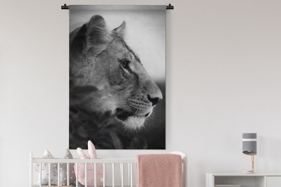 Tapisserie - Tapisserie - un tigre dans la jungle - noir et blanc - 90x135 cm - Tapisserie