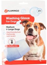Flamingo washandje hond - l - 20cm l x 10.3cm b x 0.2cm h