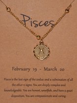 Pisces/Vissen - Sterrenbeeld ketting - Zodiac signs - Astrologie/Astrology - Horoscoop - Goud