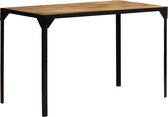 Decoways - Eettafel 120 cm massief ruw mangohout en staal