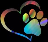 GoedeDoelen.Shop | Auto Sticker Love Paws | Laptopsticker | Rescue Paws | Weerbestendige Sticker | Pootafdruk