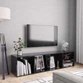 Decoways - Boekenkast/tv-meubel 143x30x36 cm hoogglans zwart