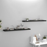 Decoways - Wandschappen zwevend 2 stuks 120x23,5x3,8 cm MDF zwart