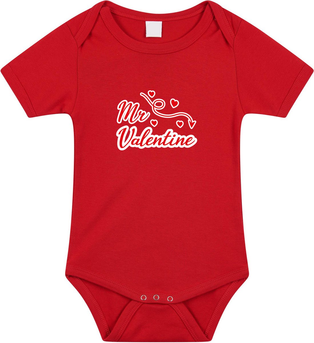 Mr Valentine cadeau tekst baby rompertje rood baby jongens - Valentijn cadeau romper - Valentijnsdag 92