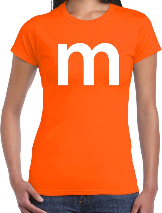Letter M verkleed/ carnaval oranje voor dames - M M carnavalskleding /... |