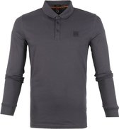 Hugo Boss - LS Polo Passerby Responsible Antraciet - 3XL - Slim-fit