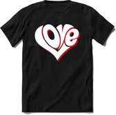 Love - Valentijn T-Shirt | Grappig Valentijnsdag Cadeautje voor Hem en Haar | Dames - Heren - Unisex | Kleding Cadeau | - Zwart - 3XL