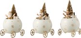 Kerstman - Rendier/kerstman | metaal | wit | 16x10x (h)11 cm
