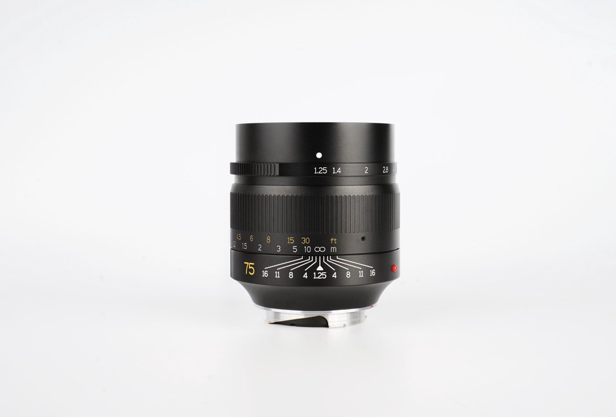7artisans - Cameralens - M 75mm F1.25 voor Leica M vatting, zwart