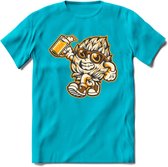 Hopman T-Shirt | Bier Kleding | Feest | Drank | Grappig Verjaardag Cadeau | - Blauw - S
