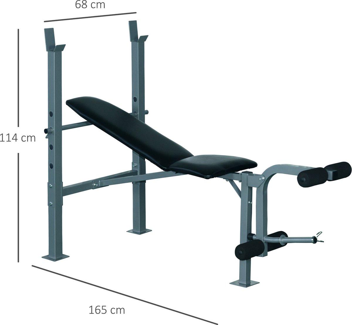 HOMCOM Haltères de 20 kg ensemble d'haltères musculation réglable avec  barre d'extension pour entraînement musculaire et haltérophilie