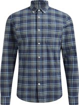 WE Fashion Heren tall fit overshirt van katoenen flanel