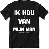 Ik Hou Van Mijn Man T-Shirt | Bier Kleding | Feest | Drank | Grappig Verjaardag Cadeau | - Zwart - S