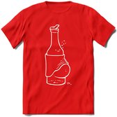 Bierbuik T-Shirt | Bier Kleding | Feest | Drank | Grappig Verjaardag Cadeau | - Rood - 3XL
