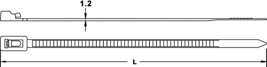 KSS 541086 HVCR250BK Assortiment kabelbinders 250 mm 7.60 mm Zwart Hersluitbaar 100 stuk(s)