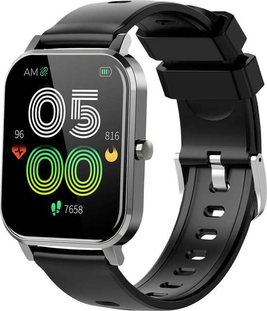 Denver SW181 Smartwatch Bluetooth - Sporthorloge - Hartslagmeter - Bloeddrukindicatie - Bloedzuurstof - IOS & Android - Zwart