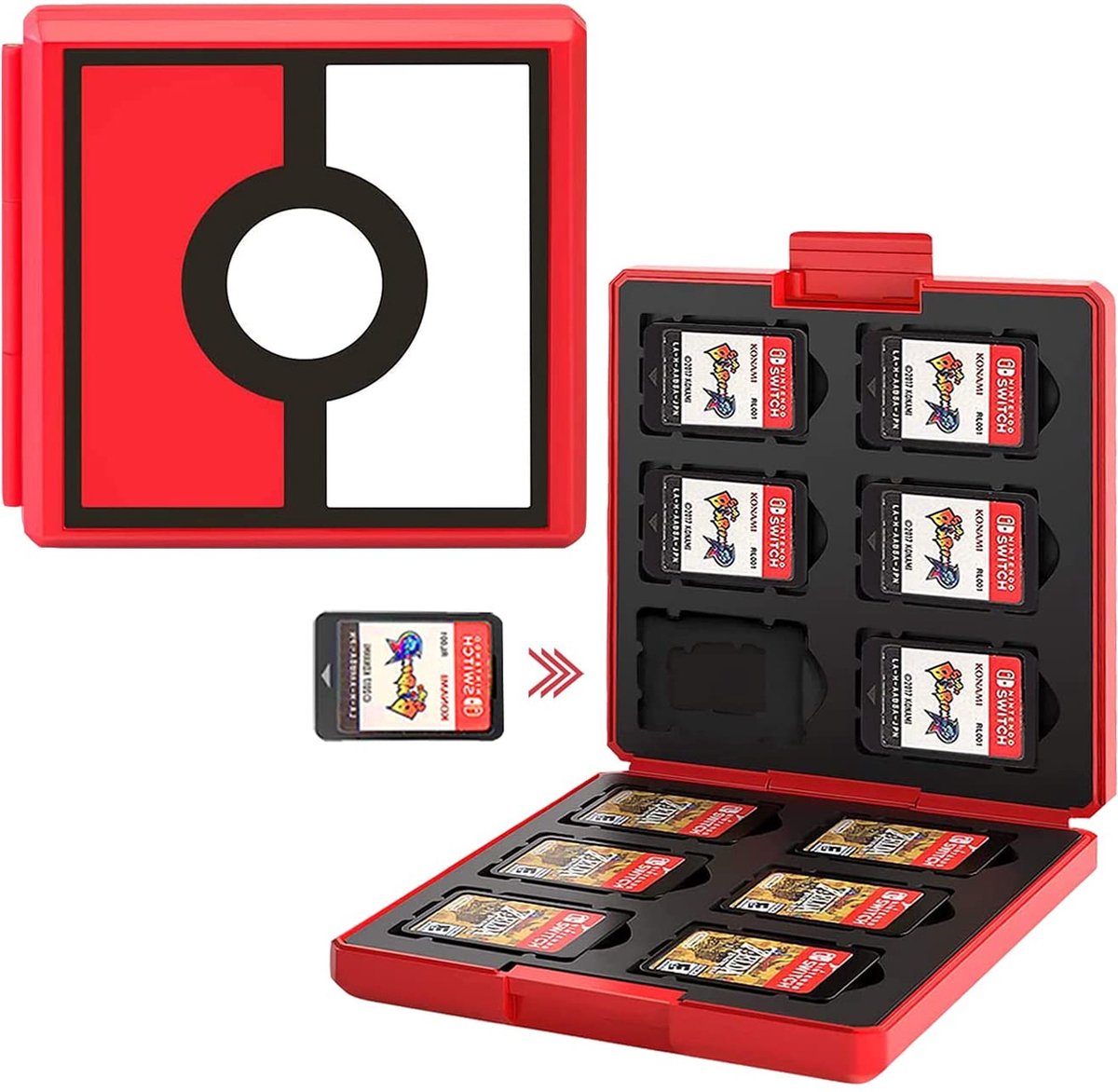 Accessoires de Cartes de Jeu Prinfong 4-en-1 boîte de Rangement pour Cartes de Jeu pour Nintend Switch étui de Rangement pour Cartes de Jeu vidéo avec 4 Fentes 