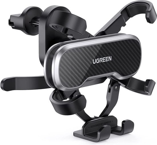 Universele Autohouder Telefoonhouder Ventilatierooster 6,5-8 cm Zwart Gravity Design 360° Rotatie
