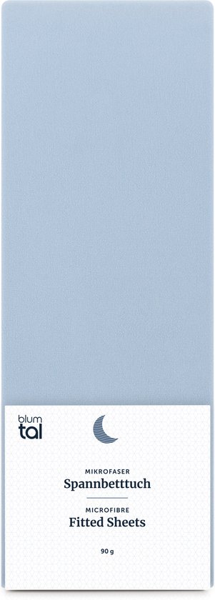 Blumtal Hoeslaken - Microfiber Hoeslakens - 200 x 200 x 30cm - Katoen - Lichtblauw