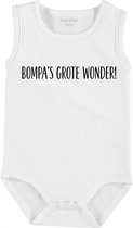 Baby Rompertje met tekst 'Bompa's grote wonder' | mouwloos l | wit zwart | maat 62/68 | cadeau | Kraamcadeau | Kraamkado