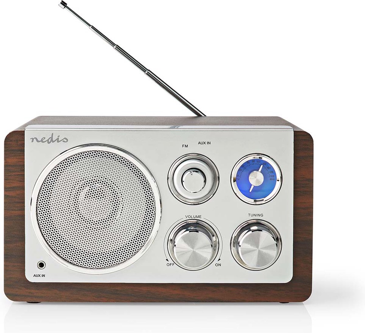 FM-Radio | Tafelmodel | FM | Netvoeding | Analoog | 15 W | Bruin / Zilver