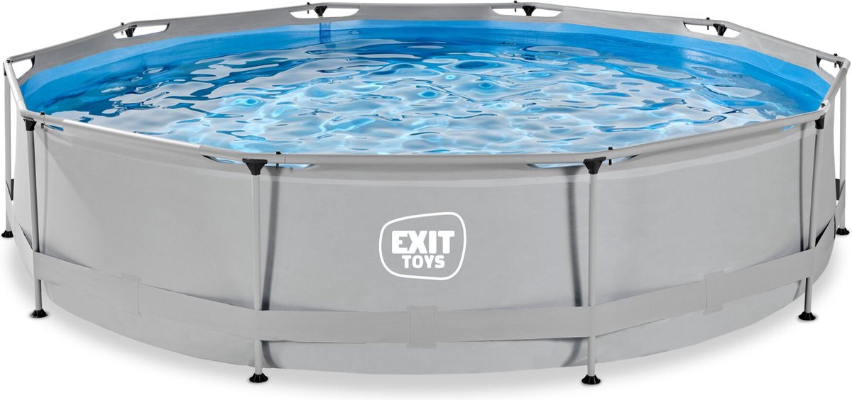EXIT Soft Grey zwembad ø360x76cm met filterpomp - grijs