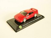 Lotus Esprit V8 25th Anniversary Edition 2002 (Rood) (10 cm) 1/43 Atlas + Hot Wheels Miniatuurauto + 3 Unieke Auto Stickers! - Model auto - Schaalmodel - Modelauto - Miniatuur auto