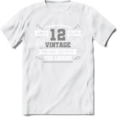 12 Jaar Legend T-Shirt | Zilver - Wit | Grappig Verjaardag en Feest Cadeau | Dames - Heren - Unisex | Kleding Kado | - Wit - XL