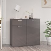 Decoways - Dressoir 80x36x75 cm spaanplaat hoogglans grijs