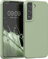 kwmobile telefoonhoesje voor Samsung Galaxy S22 - Hoesje met siliconen coating - Smartphone case in grijsgroen