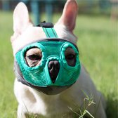 Sharon B - Muilkorf voor honden met een platte/hele korte snuit - maat L - turquoise - Hoofdomvang 38-64 cm - voor Boxers, Pitbulls, Sharpei
