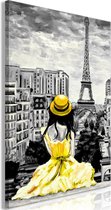Schilderij - Paris Colour (1 Part) Vertical Yellow.