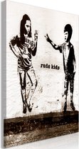 Schilderij - Rude Kids (1 Part) Vertical.