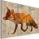 Schilderij - Fox in The Wood.