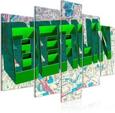 Schilderij - Green Berlin (5 Parts) Wide.