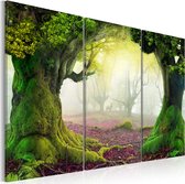 Schilderij - Mysterious forest - triptych.