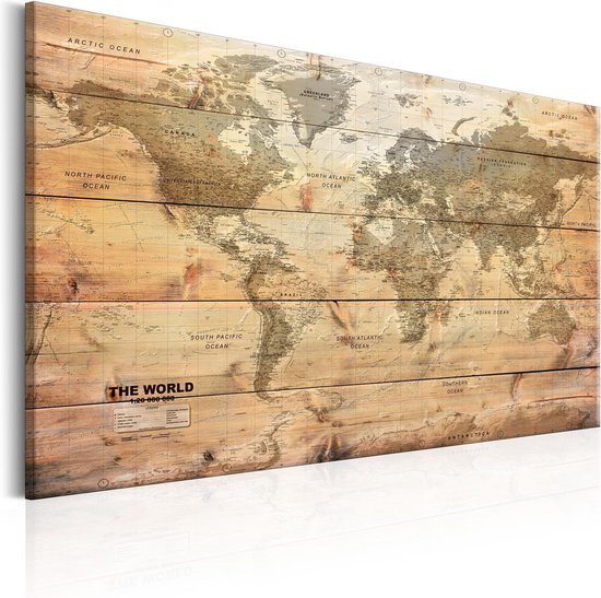 Schilderij - World Map: Boards
