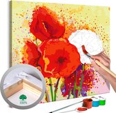 Doe-het-zelf op canvas schilderen - Poppies (modern).