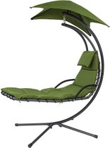 Ligbed met parasol Zonneluifel Hangstoel Modern Lounge Draagvermogen 150kg - Groen