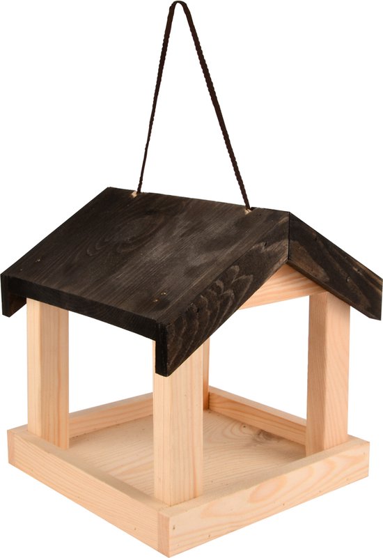 Foto: Voederhuis hangend hout 21 5x22x23 cm