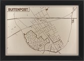 Houten stadskaart van Buitenpost