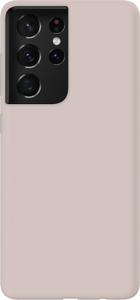 Ceezs Pantone siliconen hoesje geschikt voor Samsung Galaxy S21 Ultra - silicone Back cover in een unieke pantone kleur - beige