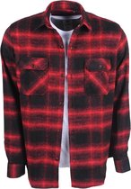 Heren Overhemd - Overshirt - Oversized - Flanel - Geblokt - Zwart Rood