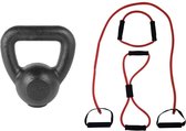 Tunturi - Fitness Set - Kettlebell 8kg - Tubing set Rood