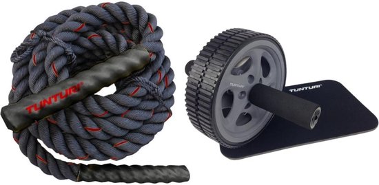 TUNTURI Corde Ondulatoire De Musculation Battle Rope Crossfit 9m Noire