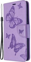 Xiaomi Mi Note 10 Pro Hoesje - Mobigear - Butterfly Serie - Kunstlederen Bookcase - Paars - Hoesje Geschikt Voor Xiaomi Mi Note 10 Pro