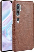 Xiaomi Mi Note 10 Pro Hoesje - Mobigear - Croco Serie - Hard Kunststof Backcover - Bruin - Hoesje Geschikt Voor Xiaomi Mi Note 10 Pro