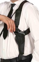 FUNIDELIA Pistool met holster voor vrouwen en mannen - One Size - Zwart